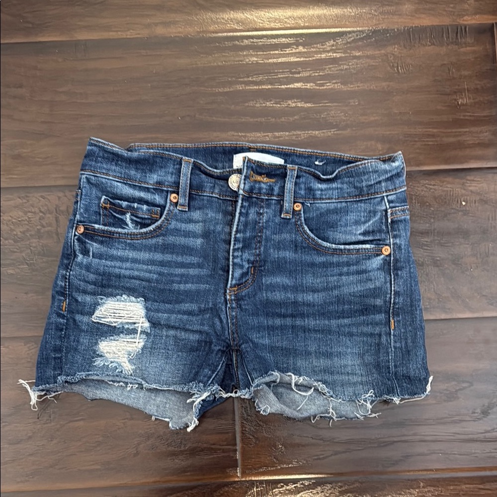 Denim Blue Distressed Women's Shorts